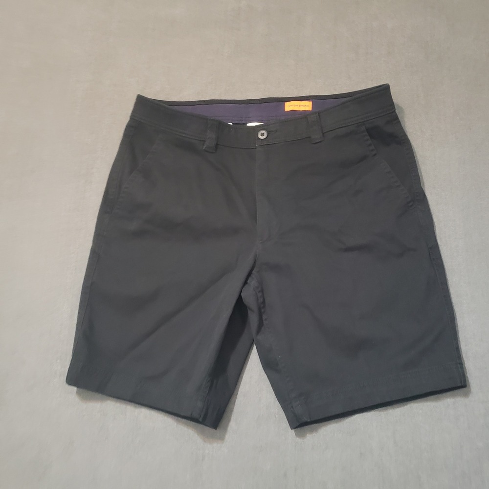 St. John's Bay Shorts Mens 36 Blue Comfort Stretch Flat Front Cotton Blend